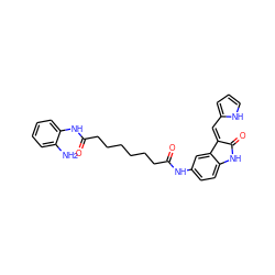 Nc1ccccc1NC(=O)CCCCCCC(=O)Nc1ccc2c(c1)/C(=C/c1ccc[nH]1)C(=O)N2 ZINC000473117227