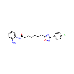 Nc1ccccc1NC(=O)CCCCCCc1nc(-c2ccc(Cl)cc2)no1 ZINC000138073305