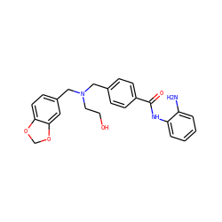 Nc1ccccc1NC(=O)c1ccc(CN(CCO)Cc2ccc3c(c2)OCO3)cc1 ZINC000029132896