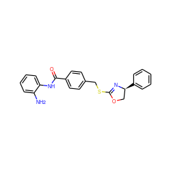 Nc1ccccc1NC(=O)c1ccc(CSC2=N[C@@H](c3ccccc3)CO2)cc1 ZINC000474609604