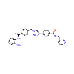 Nc1ccccc1NC(=O)c1ccc(Cn2cc(-c3ccc(C(=O)NCc4cccnc4)cc3)nn2)cc1 ZINC001774020768