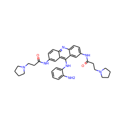 Nc1ccccc1Nc1c2cc(NC(=O)CCN3CCCC3)ccc2nc2ccc(NC(=O)CCN3CCCC3)cc12 ZINC000027519329