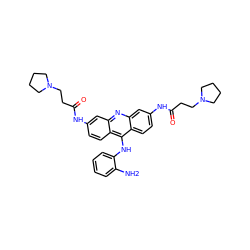 Nc1ccccc1Nc1c2ccc(NC(=O)CCN3CCCC3)cc2nc2cc(NC(=O)CCN3CCCC3)ccc12 ZINC000027518185