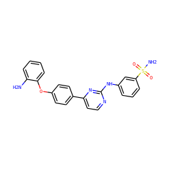 Nc1ccccc1Oc1ccc(-c2ccnc(Nc3cccc(S(N)(=O)=O)c3)n2)cc1 ZINC001772573210