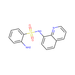 Nc1ccccc1S(=O)(=O)Nc1cccc2cccnc12 ZINC000000758699