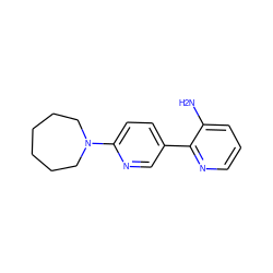 Nc1cccnc1-c1ccc(N2CCCCCC2)nc1 ZINC000045256221