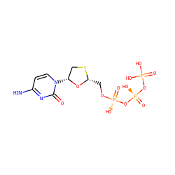 Nc1ccn([C@@H]2CS[C@H](CO[P@](=O)(O)O[P@](=O)(O)OP(=O)(O)O)O2)c(=O)n1 ZINC000013588928