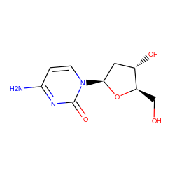 Nc1ccn([C@H]2C[C@H](O)[C@@H](CO)O2)c(=O)n1 ZINC000018286013