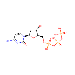 Nc1ccn([C@H]2C[C@H](O)[C@@H](CO[P@@](=O)(O)O[P@@](=O)(O)OP(=O)(O)O)O2)c(=O)n1 ZINC000008215945