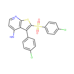 Nc1ccnc2sc(S(=O)(=O)c3ccc(Cl)cc3)c(-c3ccc(Cl)cc3)c12 ZINC000139778530