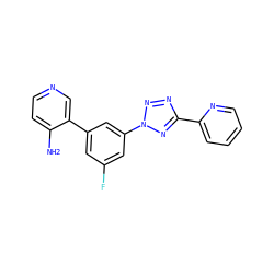 Nc1ccncc1-c1cc(F)cc(-n2nnc(-c3ccccn3)n2)c1 ZINC000028397529