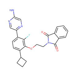 Nc1cnc(-c2ccc(C3CCC3)c(OCCN3C(=O)c4ccccc4C3=O)c2F)cn1 ZINC000224565688