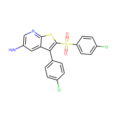 Nc1cnc2sc(S(=O)(=O)c3ccc(Cl)cc3)c(-c3ccc(Cl)cc3)c2c1 ZINC000138788088