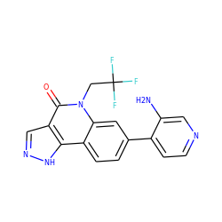 Nc1cnccc1-c1ccc2c3[nH]ncc3c(=O)n(CC(F)(F)F)c2c1 ZINC000205519223