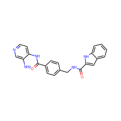 Nc1cnccc1NC(=O)c1ccc(CNC(=O)c2cc3ccccc3[nH]2)cc1 ZINC000148693725