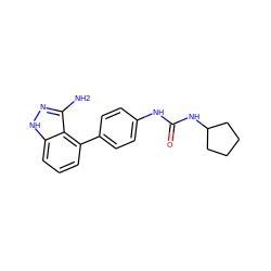 Nc1n[nH]c2cccc(-c3ccc(NC(=O)NC4CCCC4)cc3)c12 ZINC000036176946