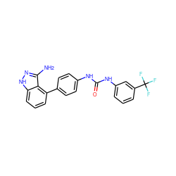 Nc1n[nH]c2cccc(-c3ccc(NC(=O)Nc4cccc(C(F)(F)F)c4)cc3)c12 ZINC000036176960