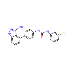 Nc1n[nH]c2cccc(-c3ccc(NC(=O)Nc4cccc(Cl)c4)cc3)c12 ZINC000036176951