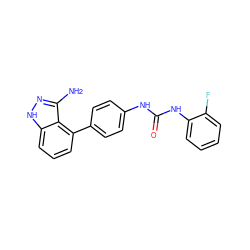 Nc1n[nH]c2cccc(-c3ccc(NC(=O)Nc4ccccc4F)cc3)c12 ZINC000036176957