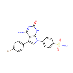 Nc1nc(=O)[nH]c2c1c(-c1ccc(Br)cc1)cn2-c1ccc(S(N)(=O)=O)cc1 ZINC000299833056