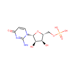 Nc1nc(=O)ccn1[C@@H]1O[C@H](COP(=O)(O)O)[C@@H](O)[C@H]1O ZINC000058638426