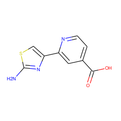 Nc1nc(-c2cc(C(=O)O)ccn2)cs1 ZINC000082364675