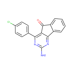 Nc1nc(-c2ccc(Cl)cc2)c2c(n1)-c1ccccc1C2=O ZINC000020798080