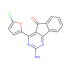 Nc1nc(-c2ccc(Cl)o2)c2c(n1)-c1ccccc1C2=O ZINC000049784156