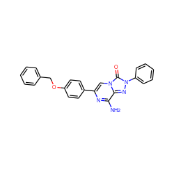 Nc1nc(-c2ccc(OCc3ccccc3)cc2)cn2c(=O)n(-c3ccccc3)nc12 ZINC001772648677