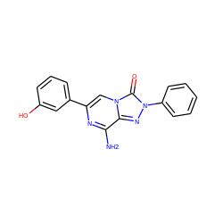 Nc1nc(-c2cccc(O)c2)cn2c(=O)n(-c3ccccc3)nc12 ZINC001772641962