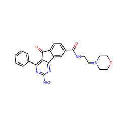 Nc1nc(-c2ccccc2)c2c(n1)-c1cc(C(=O)NCCN3CCOCC3)ccc1C2=O ZINC000049066447