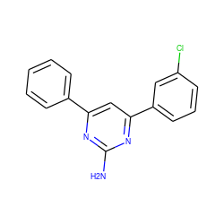 Nc1nc(-c2ccccc2)cc(-c2cccc(Cl)c2)n1 ZINC000039203198