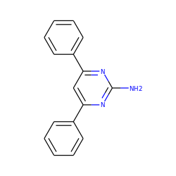 Nc1nc(-c2ccccc2)cc(-c2ccccc2)n1 ZINC000000295268