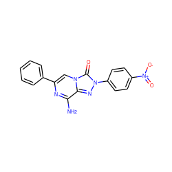 Nc1nc(-c2ccccc2)cn2c(=O)n(-c3ccc([N+](=O)[O-])cc3)nc12 ZINC001772643268