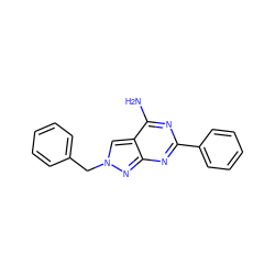 Nc1nc(-c2ccccc2)nc2nn(Cc3ccccc3)cc12 ZINC000049525572