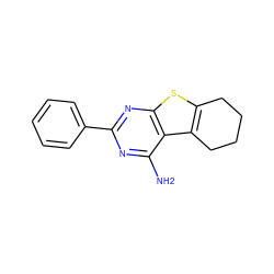 Nc1nc(-c2ccccc2)nc2sc3c(c12)CCCC3 ZINC000003071497