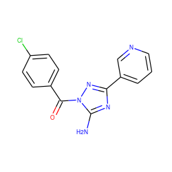 Nc1nc(-c2cccnc2)nn1C(=O)c1ccc(Cl)cc1 ZINC000004682023