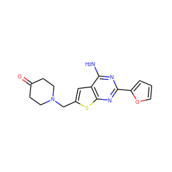 Nc1nc(-c2ccco2)nc2sc(CN3CCC(=O)CC3)cc12 ZINC000118600160