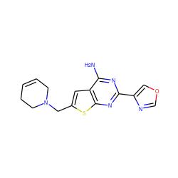 Nc1nc(-c2cocn2)nc2sc(CN3CC=CCC3)cc12 ZINC000118593604