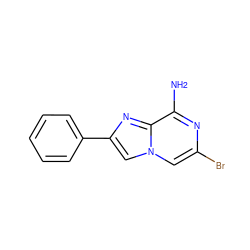 Nc1nc(Br)cn2cc(-c3ccccc3)nc12 ZINC000585163968