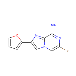 Nc1nc(Br)cn2cc(-c3ccco3)nc12 ZINC001772646176