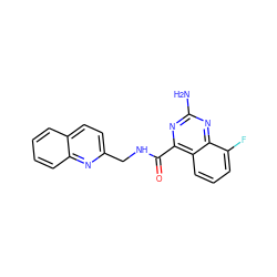 Nc1nc(C(=O)NCc2ccc3ccccc3n2)c2cccc(F)c2n1 ZINC000653798075