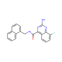 Nc1nc(C(=O)NCc2cccc3ccccc23)c2cccc(F)c2n1 ZINC000653793925