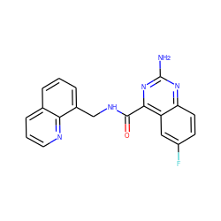 Nc1nc(C(=O)NCc2cccc3cccnc23)c2cc(F)ccc2n1 ZINC000653687430