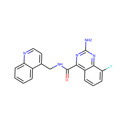 Nc1nc(C(=O)NCc2ccnc3ccccc23)c2cccc(F)c2n1 ZINC000653798047