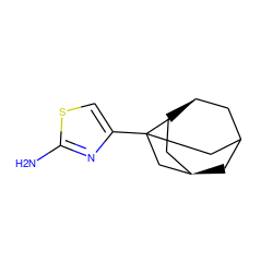 Nc1nc(C23CC4C[C@H](CC[C@@H](C4)C2)C3)cs1 ZINC000100292249