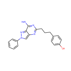 Nc1nc(CCCc2ccc(O)cc2)nc2cn(-c3ccccc3)nc12 ZINC000299833147