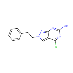 Nc1nc(Cl)c2cn(CCc3ccccc3)nc2n1 ZINC000103263515