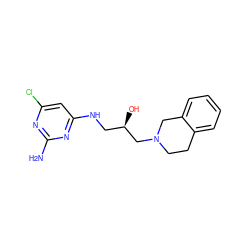 Nc1nc(Cl)cc(NC[C@@H](O)CN2CCc3ccccc3C2)n1 ZINC000044913867