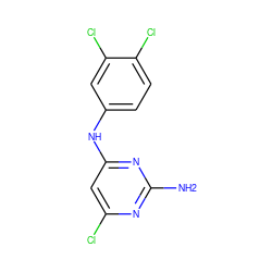 Nc1nc(Cl)cc(Nc2ccc(Cl)c(Cl)c2)n1 ZINC000001675992